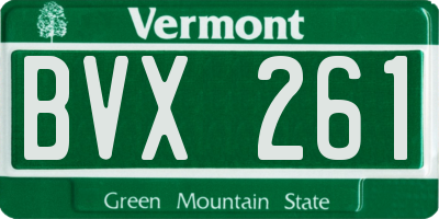 VT license plate BVX261