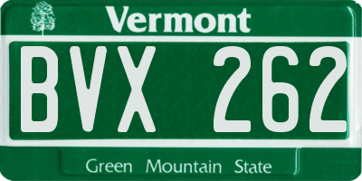 VT license plate BVX262