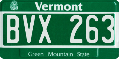 VT license plate BVX263