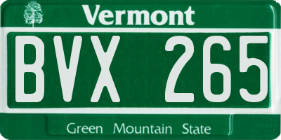 VT license plate BVX265