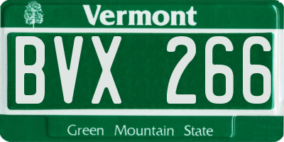 VT license plate BVX266