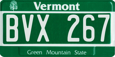 VT license plate BVX267