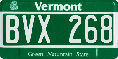 VT license plate BVX268