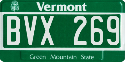 VT license plate BVX269