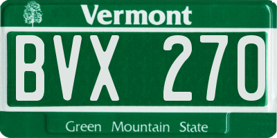 VT license plate BVX270