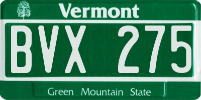 VT license plate BVX275