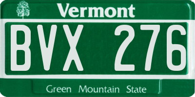 VT license plate BVX276