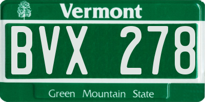 VT license plate BVX278
