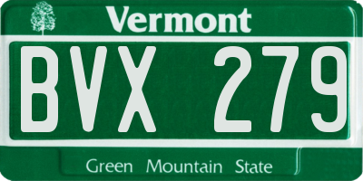 VT license plate BVX279