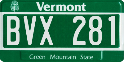 VT license plate BVX281