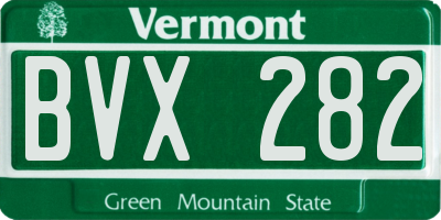 VT license plate BVX282