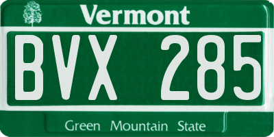 VT license plate BVX285