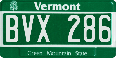 VT license plate BVX286
