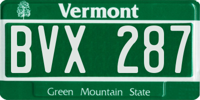 VT license plate BVX287