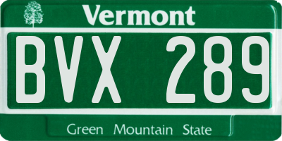 VT license plate BVX289
