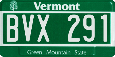 VT license plate BVX291