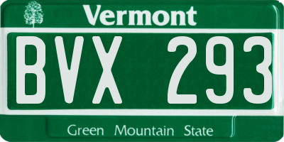 VT license plate BVX293