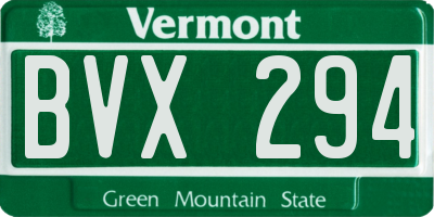 VT license plate BVX294