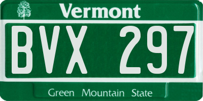 VT license plate BVX297