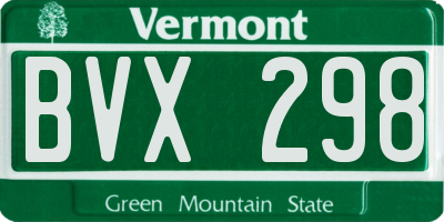 VT license plate BVX298