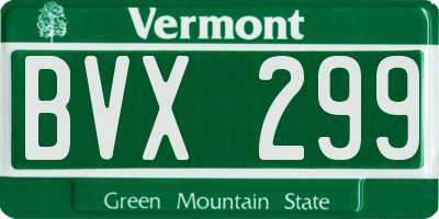 VT license plate BVX299