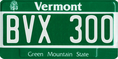 VT license plate BVX300