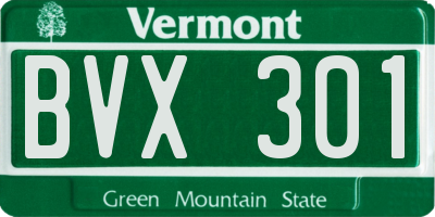 VT license plate BVX301
