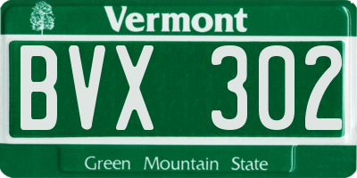 VT license plate BVX302