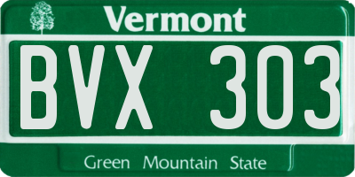 VT license plate BVX303