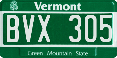 VT license plate BVX305