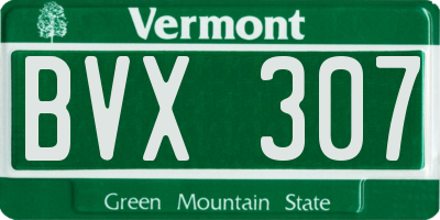 VT license plate BVX307