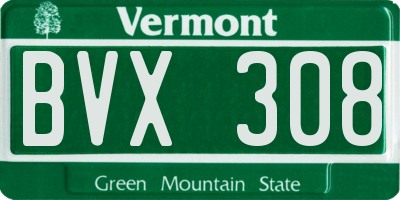 VT license plate BVX308