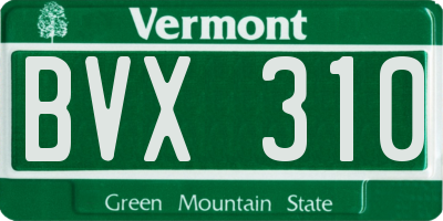 VT license plate BVX310