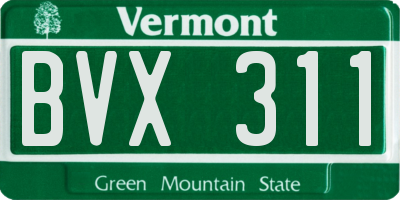 VT license plate BVX311