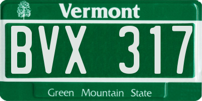 VT license plate BVX317