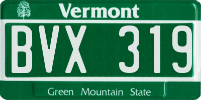 VT license plate BVX319