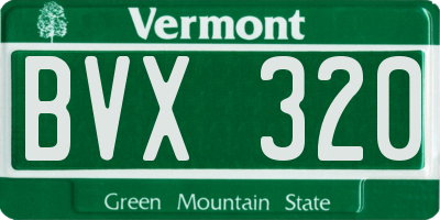 VT license plate BVX320