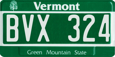 VT license plate BVX324