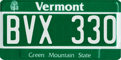 VT license plate BVX330