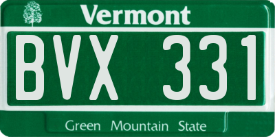 VT license plate BVX331
