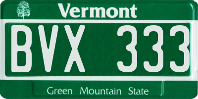 VT license plate BVX333