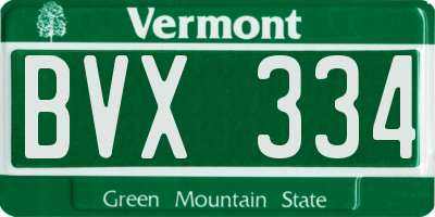 VT license plate BVX334