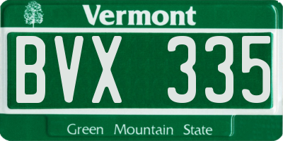 VT license plate BVX335
