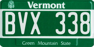 VT license plate BVX338
