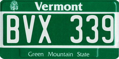 VT license plate BVX339