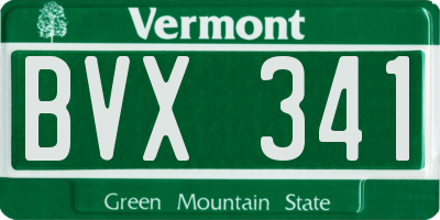 VT license plate BVX341
