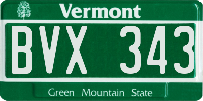 VT license plate BVX343