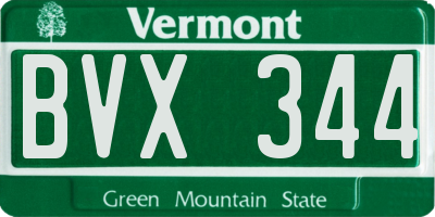 VT license plate BVX344