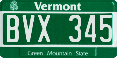 VT license plate BVX345