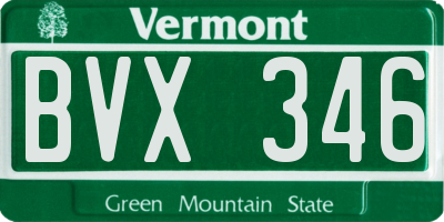 VT license plate BVX346